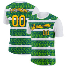 Load image into Gallery viewer, Custom White Gold Aurora Green Midnight Green-Navy 3D Esports Performance T-Shirt