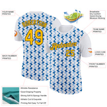 Load image into Gallery viewer, Custom White Gold Blue-Black 3D Esports Performance T-Shirt