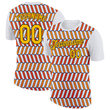 Load image into Gallery viewer, Custom White Gold Orange US Navy Blue-Black 3D Esports Performance T-Shirt