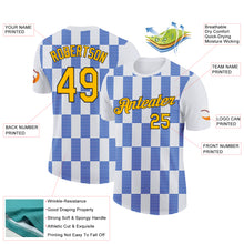 Load image into Gallery viewer, Custom White Gold Thunder Blue-Black 3D Esports Performance T-Shirt