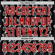 Load image into Gallery viewer, Custom Black Red-White 3D Mexican Cactus Authentic Baseball Jersey