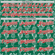 Load image into Gallery viewer, Custom Kelly Green Red-White 3D Mexican Cactus Authentic Baseball Jersey