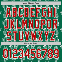 Load image into Gallery viewer, Custom Kelly Green Red-White 3D Mexican Cactus Authentic Baseball Jersey