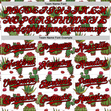 Load image into Gallery viewer, Custom White Red-Black 3D Mexican Cactus Authentic Baseball Jersey