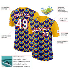 Load image into Gallery viewer, Custom Gold Dark Purple Powder Blue-Red 3D Esports Performance T-Shirt