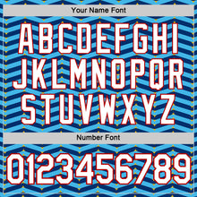 Load image into Gallery viewer, Custom Gold Sky Blue US Navy Blue-Red 3D Esports Performance T-Shirt