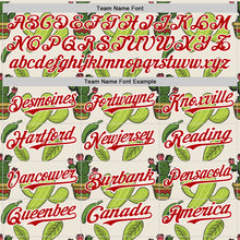 Load image into Gallery viewer, Custom Cream Red-White 3D Mexican Cactus Authentic Baseball Jersey