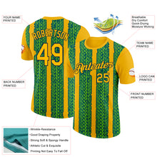 Load image into Gallery viewer, Custom Gold Aurora Green Midnight Green-Navy 3D Esports Performance T-Shirt