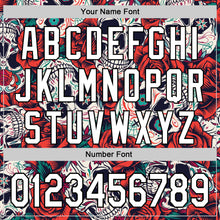 Load image into Gallery viewer, Custom White Black 3D Mexican Skull And Flower Authentic Baseball Jersey