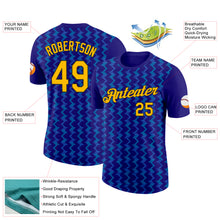 Load image into Gallery viewer, Custom Dark Purple Gold Blue-Black 3D Esports Performance T-Shirt