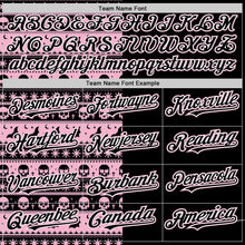 Load image into Gallery viewer, Custom Black Light Pink-White 3D Gothic Skull Authentic Baseball Jersey