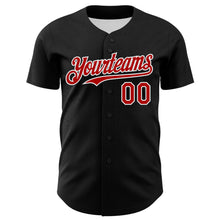 Load image into Gallery viewer, Custom Black Red-White 3D Apache Skull Authentic Baseball Jersey