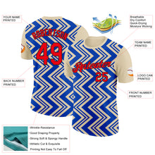 Load image into Gallery viewer, Custom Cream Fire Red Thunder Blue-Black 3D Esports Performance T-Shirt