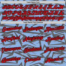 Load image into Gallery viewer, Custom Steel Gray Fire Red Light Blue-Black 3D Esports Performance T-Shirt