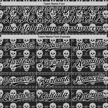 Load image into Gallery viewer, Custom Black White 3D Gothic Skull Authentic Baseball Jersey