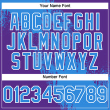 Load image into Gallery viewer, Custom Electric Blue Purple-White 3D Pattern Design Abstract Brush Stroke Authentic Baseball Jersey