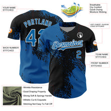Load image into Gallery viewer, Custom Blue Black-White 3D Pattern Design Abstract Brush Stroke Authentic Baseball Jersey