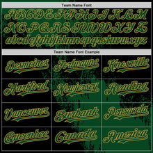 Load image into Gallery viewer, Custom Green Black-Old Gold 3D Pattern Design Abstract Brush Stroke Authentic Baseball Jersey