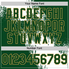 Load image into Gallery viewer, Custom White Green-Old Gold 3D Pattern Design Abstract Brush Stroke Authentic Baseball Jersey