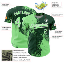 Load image into Gallery viewer, Custom Pea Green Green-White 3D Pattern Design Abstract Brush Stroke Authentic Baseball Jersey