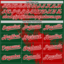 Load image into Gallery viewer, Custom Red Green-White 3D Pattern Design Abstract Brush Stroke Authentic Baseball Jersey