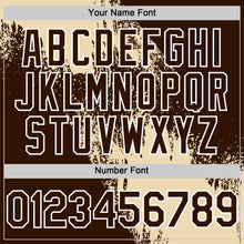 Load image into Gallery viewer, Custom Cream Brown-White 3D Pattern Design Abstract Brush Stroke Authentic Baseball Jersey