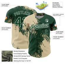 Load image into Gallery viewer, Custom Cream Green-White 3D Pattern Design Abstract Brush Stroke Authentic Baseball Jersey