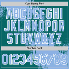 Load image into Gallery viewer, Custom Light Blue Teal-White 3D Pattern Design Abstract Brush Stroke Authentic Baseball Jersey