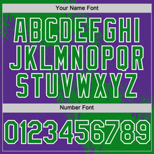 Load image into Gallery viewer, Custom Grass Green Purple-White 3D Pattern Design Abstract Brush Stroke Authentic Baseball Jersey