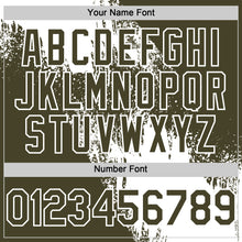 Load image into Gallery viewer, Custom White Olive 3D Pattern Design Abstract Brush Stroke Authentic Baseball Jersey