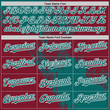 Load image into Gallery viewer, Custom Teal Crimson-White 3D Pattern Design Abstract Brush Stroke Authentic Baseball Jersey