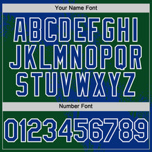 Load image into Gallery viewer, Custom Royal Green-White 3D Pattern Design Abstract Brush Stroke Authentic Baseball Jersey