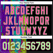 Load image into Gallery viewer, Custom Black Pea Green-Pink 3D Pattern Design Rave Psychedelic Neon Fluid Art Authentic Baseball Jersey