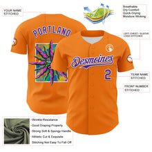 Load image into Gallery viewer, Custom Bay Orange Purple-White 3D Pattern Design Rave Psychedelic Neon Fluid Art Authentic Baseball Jersey