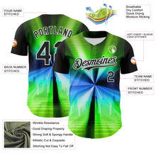 Load image into Gallery viewer, Custom Black White 3D Pattern Design Rave Psychedelic Aurora Authentic Baseball Jersey