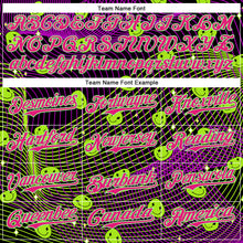 Load image into Gallery viewer, Custom Black Hot Pink-Pea Green 3D Pattern Design Rave Psychedelic Emoji Smile Authentic Baseball Jersey