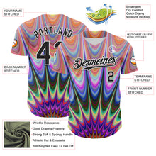 Load image into Gallery viewer, Custom Orange Black-White 3D Pattern Design Rave Psychedelic Fractal Style Authentic Baseball Jersey