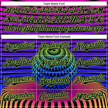 Load image into Gallery viewer, Custom Black Neon Green 3D Pattern Design Rave Psychedelic Geometry Authentic Baseball Jersey