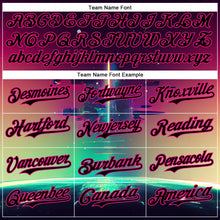 Load image into Gallery viewer, Custom Black Hot Pink 3D Pattern Design Rave Psychedelic Universe Authentic Baseball Jersey