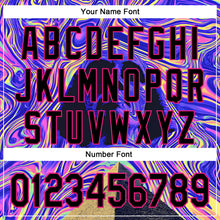 Load image into Gallery viewer, Custom Purple Black-Hot Pink 3D Pattern Design Rave Psychedelic Fluid Art Pyramid Authentic Baseball Jersey