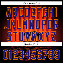 Load image into Gallery viewer, Custom Black Dark Purple-Bay Orange 3D Pattern Design Rave Psychedelic Tropical Palm Tree Authentic Baseball Jersey