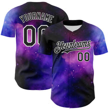Load image into Gallery viewer, Custom Black White 3D Pattern Design Rave Psychedelic Space Galaxy Star Authentic Baseball Jersey