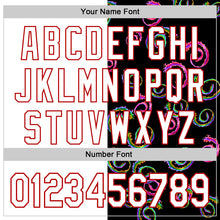 Load image into Gallery viewer, Custom Black White-Red 3D Pattern Design Liquid Splatter Authentic Baseball Jersey