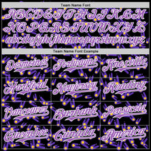 Load image into Gallery viewer, Custom Black Medium Purple-White 3D Pattern Design Galaxy Star Meteor Authentic Baseball Jersey