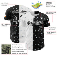 Load image into Gallery viewer, Custom Black White 3D Pattern Design Space Satellite Authentic Baseball Jersey