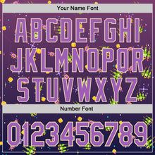 Load image into Gallery viewer, Custom Purple Medium Purple-City Cream 3D Pattern Design Retro Pixel Arcade Game Authentic Baseball Jersey