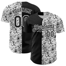 Load image into Gallery viewer, Custom White Black 3D Pattern Design Graffiti Splash Ink Authentic Baseball Jersey