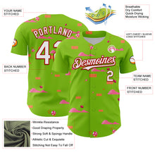 Load image into Gallery viewer, Custom Neon Green White-Red 3D Pattern Design Retro Pixel Arcade Game Authentic Baseball Jersey