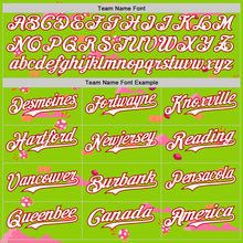 Load image into Gallery viewer, Custom Neon Green White-Red 3D Pattern Design Retro Pixel Arcade Game Authentic Baseball Jersey