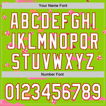 Load image into Gallery viewer, Custom Neon Green White-Red 3D Pattern Design Retro Pixel Arcade Game Authentic Baseball Jersey